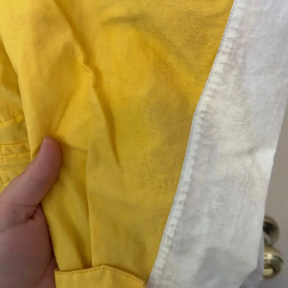 Nautica VTG Hooded Colorblock Windbreaker Jacket Size L Yellow Boating Sailing